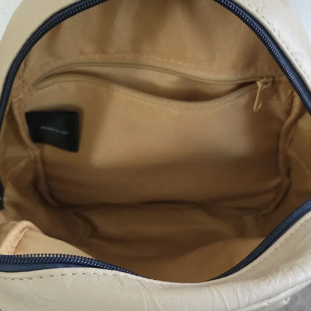 Stylish Tan and Navy Backpack